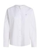 Collarless Poplin Regular Shirt White Tommy Hilfiger