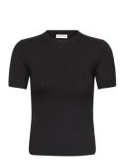 Modal Rib Slit Detail T-Shirt Ss Black Calvin Klein