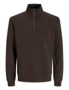 Jjebradley Sweat Half Zip Noos Brown Jack & J S