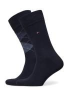 Th Men Sock Check 2P Blue Tommy Hilfiger