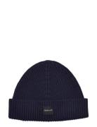 Unisex. Cotton Rib Knit Beanie Navy GANT