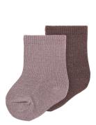 Nbfwakta Wo/Vi 2P Sock Purple Name It