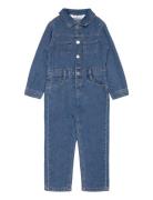 Denim Shirt Jumpsuit Blue Mango