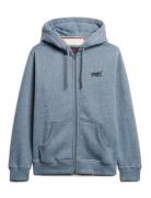 Essential Logo Zip Hoodie Blue Superdry