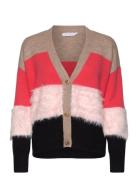 Colorblock Knit With Furry Sleeves Pink Coster Copenhagen