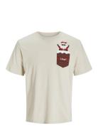 Jjxmas Pocket Tee Ss Crew Neck Cream Jack & J S