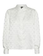 Vmviga Jacquard Ls Shirt Wvn Ga White Vero Moda