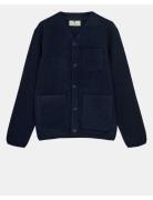 Aksigurd Boiled Wool Overshirt Navy Anerkjendt