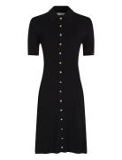 Gold Button Herit Ss Polo Dress Black Tommy Hilfiger