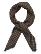 Gingham Wica Scarf Brown Becksöndergaard