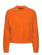 Molly Feather Ls Cardigan Orange French Connection