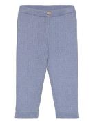 Cotton Ribbed Leggings Blue Mango