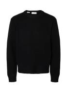 Slhcody Ls Knit Relaxed Crew Neck Noos Black Selected Homme