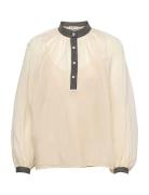 Tie-Sleeve Tunic Top Cream Tory Burch