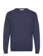 Man O-Neck Plain Navy Davida Cashmere