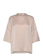 Thess Silk Tee Beige Ahlvar Gallery