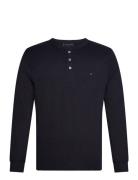 Slub Henley Ls Tee Black Tommy Hilfiger