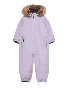 Coverall W. Fake Fur Purple Color Kids