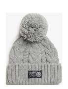 Chunky Cable Beanie Grey Superdry