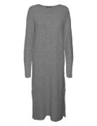 Vmlefile Ls Boatneck Calf Dress Noos Grey Vero Moda