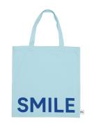 Dl Tote Bag Blue Design Letters