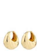 Believe Recycled Chunky Hoop Earrings Gold Pilgrim