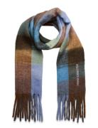 Super Soft Check Scarf Blue French Connection