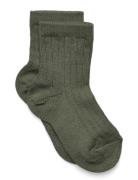 Wool Rib Socks Green Mp Denmark