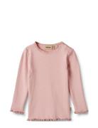 Rib T-Shirt L/S Reese Pink Wheat