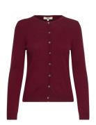 Rmwsofia Ls Short Cardigan Burgundy RM By Rosemunde