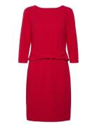 Scuba Crepe Dress Front Twist Red Calvin Klein