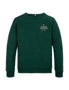 Th Logo Puff Embr Reg Sweatshirt Green Tommy Hilfiger