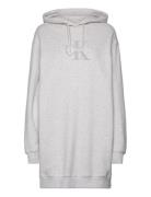 Chenille Monologo Hoodie Dress Grey Calvin Klein Jeans