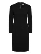 Scuba Crepe Cut Out Neck Dress Black Calvin Klein