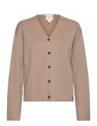 Df Wool Blend V-Neck Cardigan Beige Calvin Klein