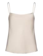 Satin Top With Thin Straps Cream Mango