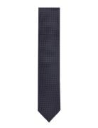 Polyester Tie With Dots 7 Cm Navy Lindbergh Black