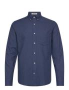 Reg Flannel Melange Shirt Navy GANT