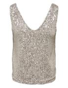 Onlana S/L V-Neck Sequins Top Jrs Gold ONLY