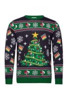 Christmas Tree Sweater Led Navy Christmas Sweats