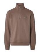 Terrance Organic Cotton Half-Zip Sweatshirt Brown Lexington Clothing