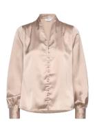 Remi Satin Blouse Beige Bubbleroom