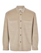 Slhpeder-Cordruroy Overshirt Ls Beige Selected Homme