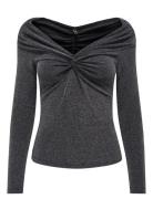 Onlqueen L/S Glitter Top Jrs Grey ONLY