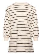 Striped Cotton Dress Beige Mango