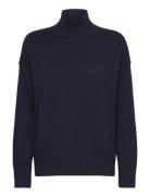 Superfine Lambswool Stand Collar Navy GANT