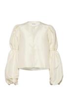 Zoey Double Pouf Sleeve Blouse Cream Malina