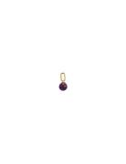 St Drop Charm 5Mm Gold Plated Purple Design Letters