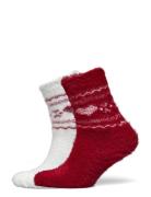 2P Fairisle Heart Socks Red Hunkemöller