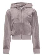 Diamante Zip Through Hoodie Grey Juicy Couture